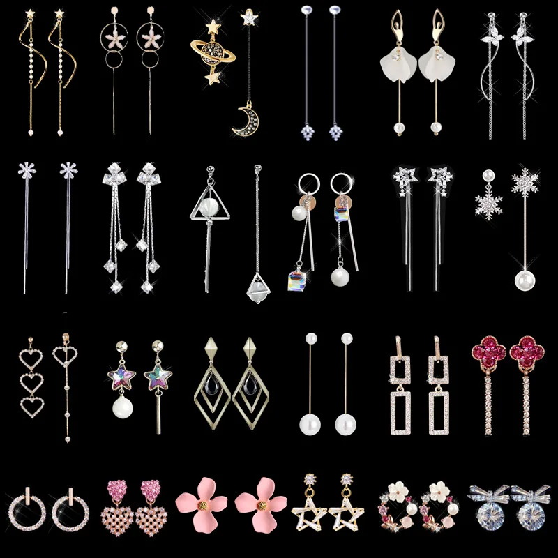Wholesale New Sterling Silverss Pin Stud Earrings Women's Asymmetric Long Tassel Jewelry Gift
Wholesale New Sterling Silverss Pin Stud Earrings Women's Asymmetric Long Tassel Jewelry Gift