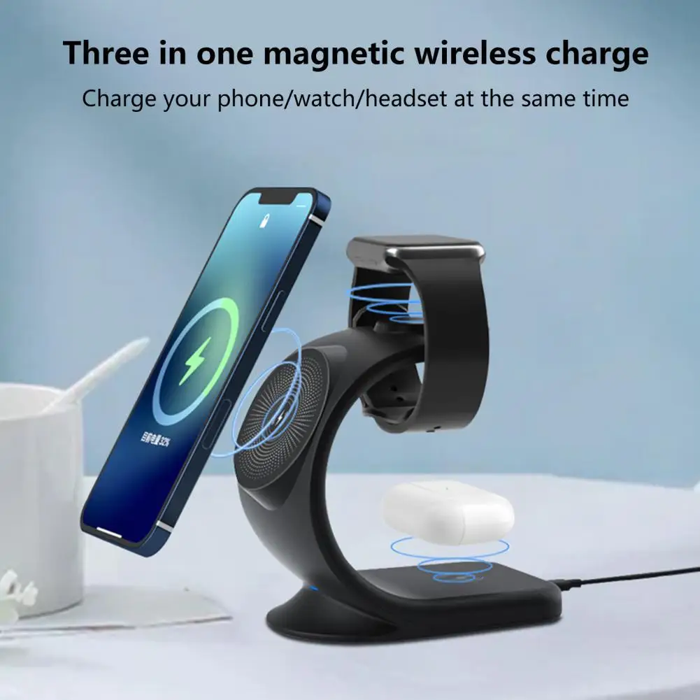 

3-in-1 Magnetic Wireless Charger Dock 15W Qi Charger Station for iPhone12/13/12Pro/12Pro Max/forAirpods Pro 1 2 Pro/foriWatch