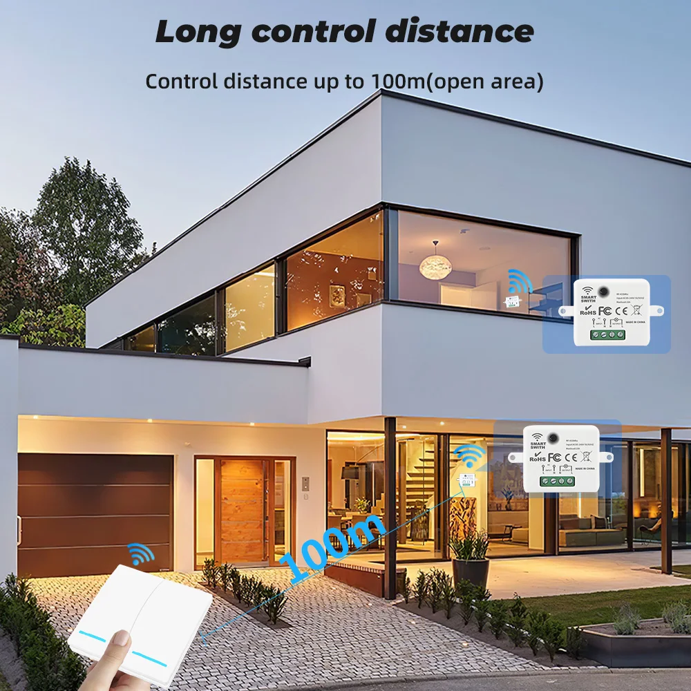 SMATRUL Mini Module Smart Wireless Push Switch Light 433MHZ Electrical Home Remote Control Button Wall Panel On Off 220V10A LED 
SMATRUL Mini Module Smart Wireless Push Switch Light 433MHZ Electrical Home Remote Control Button Wall Panel On Off 220V10A LED