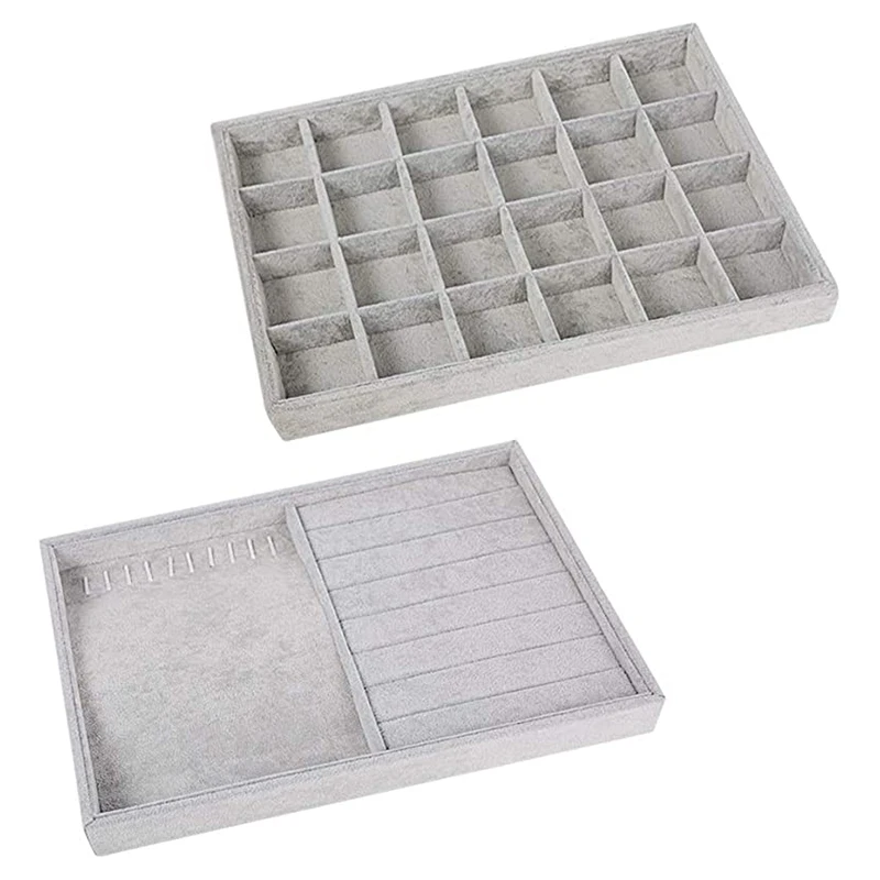 2 Pieces Jewelry Tray Necklaces Jewelry Box Jewelry Display Bracelets Earring Holder Storage Box
2 Pieces Jewelry Tray Necklaces Jewelry Box Jewelry Display Bracelets Earring Holder Storage Box