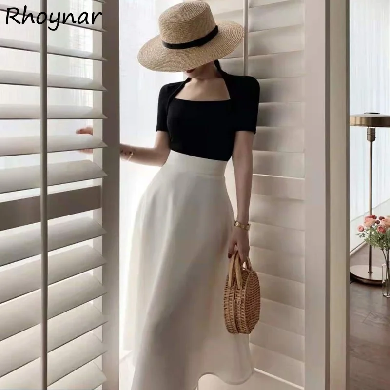 Sets Women Leisure All-match Solid Temperament Loose High Waist Vestido Fashion Summer Ulzzang Female Simple Cozy Streetwear New
Sets Women Leisure All-match Solid Temperament Loose High Waist Vestido Fashion Summer Ulzzang Female Simple Cozy Streetwear New