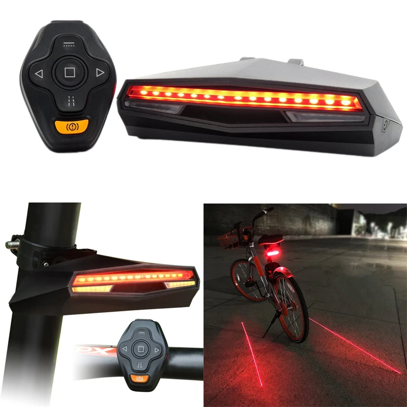 Rechargeable Bike Tail Light Remote Control Turn Signals Bicycle Cycling Projector Safety Warning Lamp Back Flashlight
Rechargeable Bike Tail Light Remote Control Turn Signals Bicycle Cycling Projector Safety Warning Lamp Back Flashlight