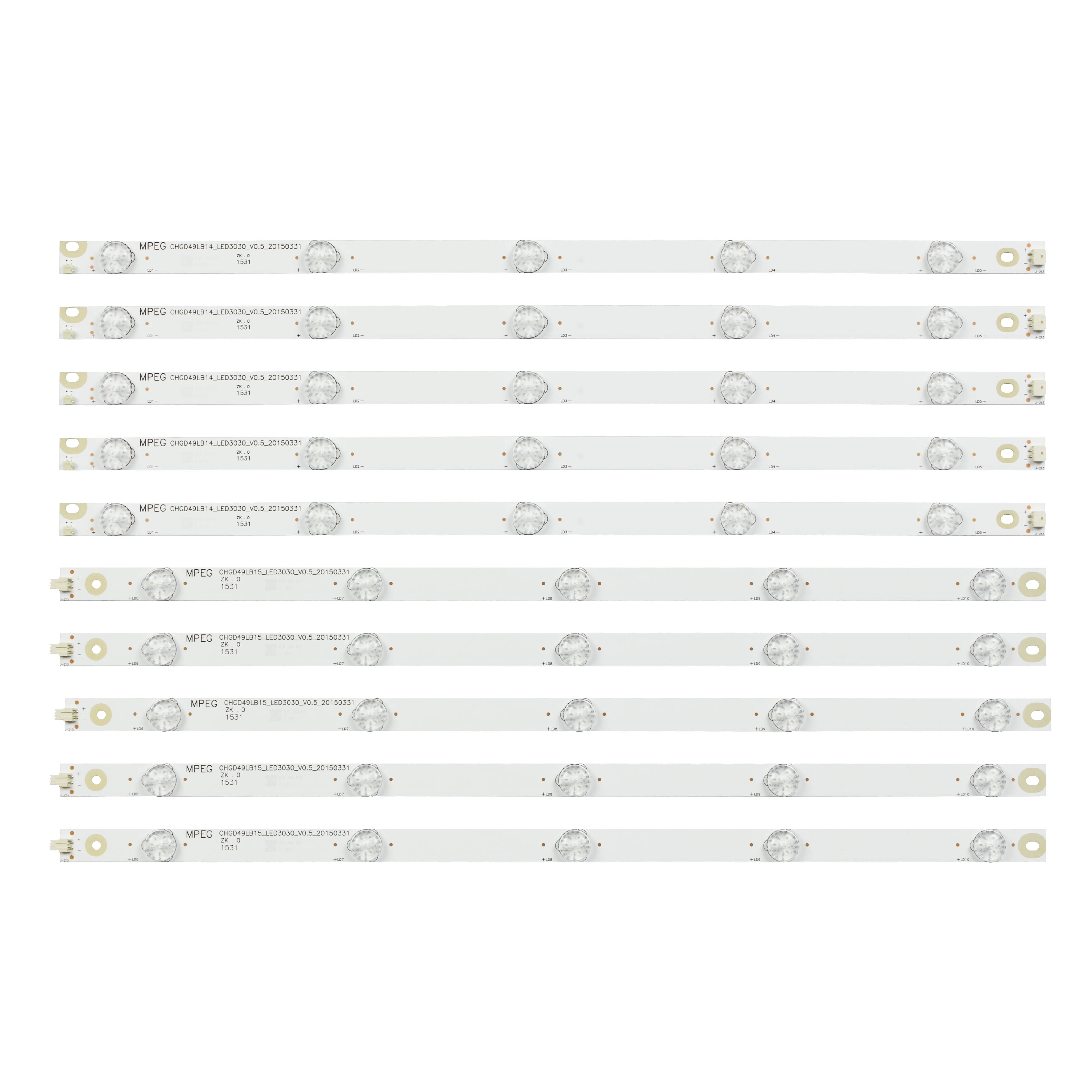 LED Backlight strip 5 lamps For Chang hong 49"TV CHGD49LB14_LED3030_V0.5_20150331 UD49D6000i 49D3700I 49D2000 49U3C 49A1U
LED Backlight strip 5 lamps For Chang hong 49"TV CHGD49LB14_LED3030_V0.5_20150331 UD49D6000i 49D3700I 49D2000 49U3C 49A1U