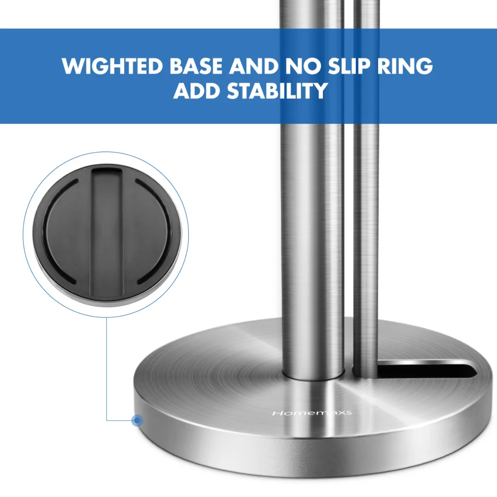 HOMEMAXS 1PC Stainless Steel Standing Paper Towel Holder for Home Kitchen Living Room
HOMEMAXS 1PC Stainless Steel Standing Paper Towel Holder for Home Kitchen Living Room