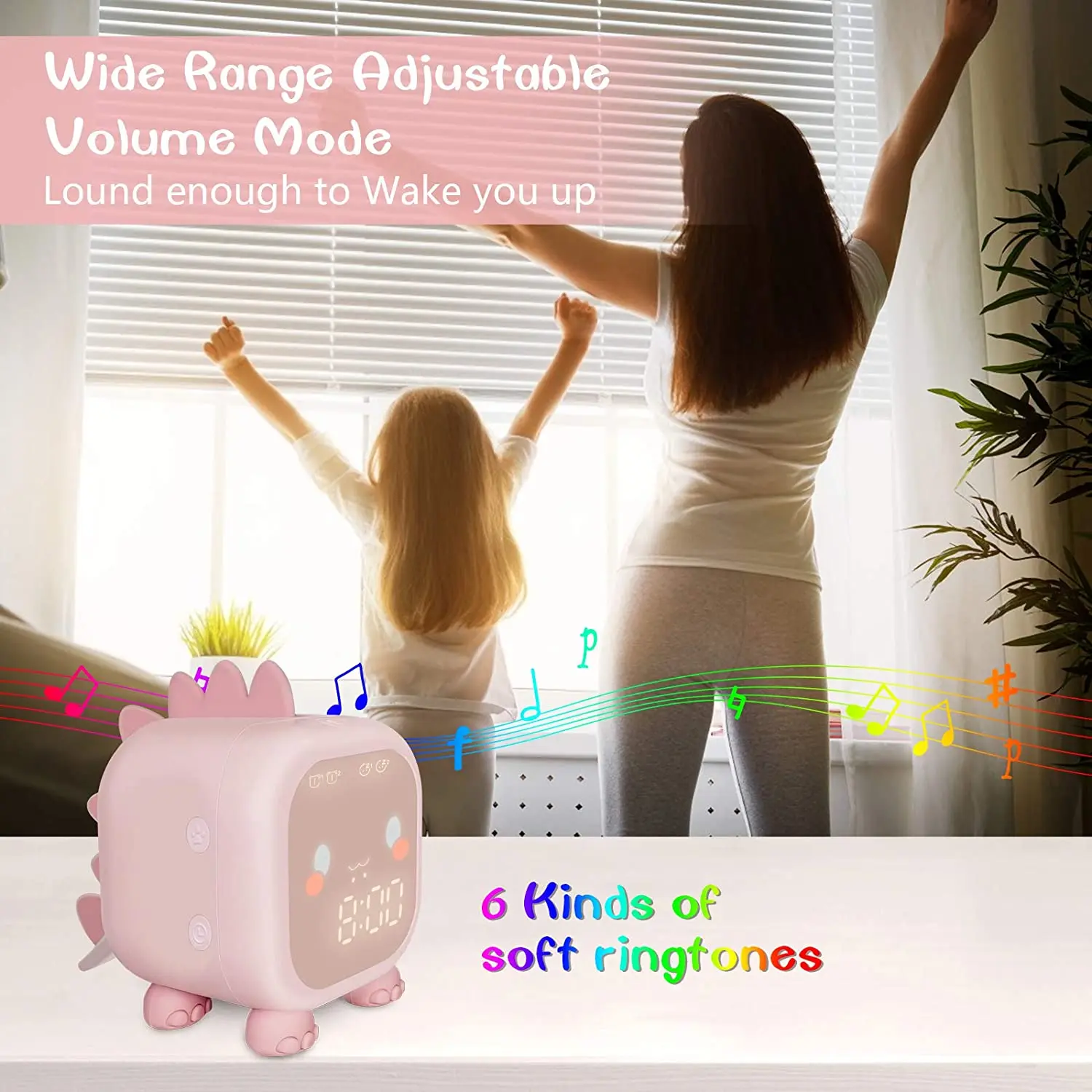 Kids Alarm Clock, Digital Alarm Clock for Kids Bedroom, Cute Dinosaur Bedside Clock Children's Sleep Trainier, Wake Up Light &
Kids Alarm Clock, Digital Alarm Clock for Kids Bedroom, Cute Dinosaur Bedside Clock Children's Sleep Trainier, Wake Up Light &