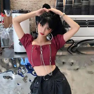 Tooling high waist leaky navel ultra-short blouse Nian women's summer sexy design slim shirt
Tooling high waist leaky navel ultra-short blouse Nian women's summer sexy design slim shirt