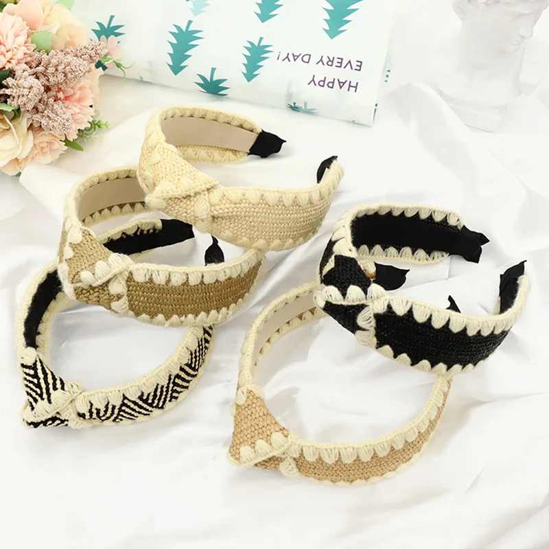 Vintage Bohemian Straw weaving Hairband Headband Headwear Hair Accessories 
Vintage Bohemian Straw weaving Hairband Headband Headwear Hair Accessories