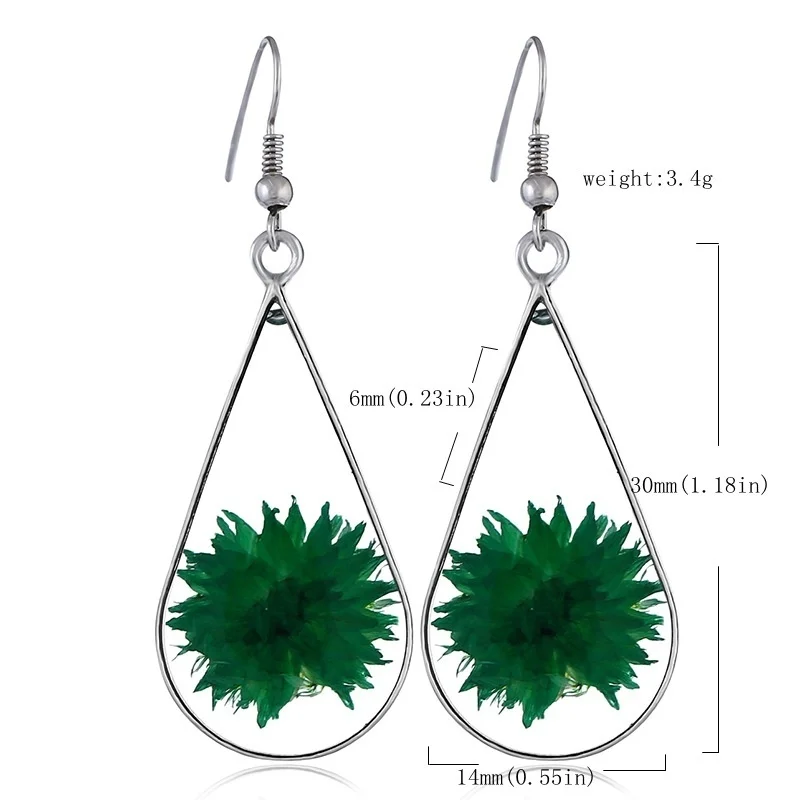 Exquisite Silver Color Pressed Flower Teardrop Earrings Handmade Resin Dried Flowers Dangle Drop Earrings Women Jewelry Gifts
Exquisite Silver Color Pressed Flower Teardrop Earrings Handmade Resin Dried Flowers Dangle Drop Earrings Women Jewelry Gifts