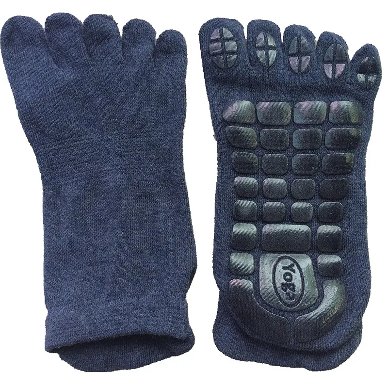 Фото Зимние Нескользящие теплые носки для пола с пятью пальцами фитнеса и йоги