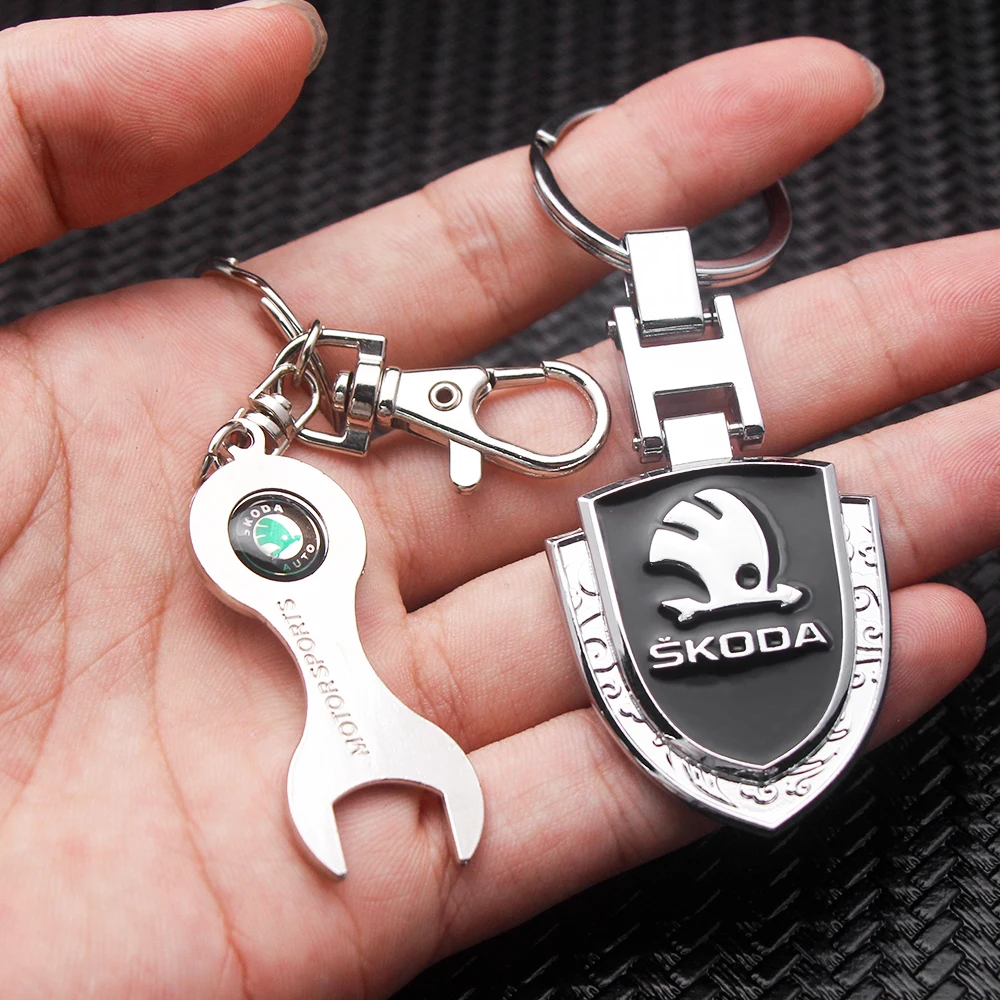 3D брелок для ключей из металлического сплава держатель пряжка аксессуары Skoda Fabia 2