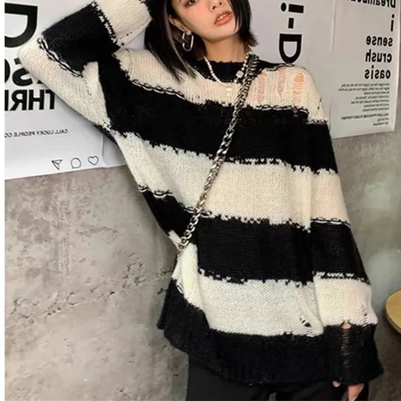 Sexy Sweater Women Long Sleeve Jumpers Knit Striped Sweater Streetwear Y2k Vintage Pullovers Autumn Spring Tops Female
Sexy Sweater Women Long Sleeve Jumpers Knit Striped Sweater Streetwear Y2k Vintage Pullovers Autumn Spring Tops Female