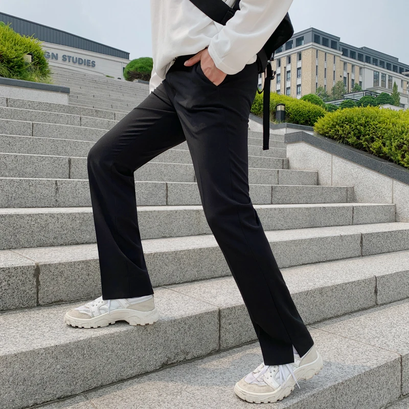 

Мужские брюки, свободные прямые широкие брюки, Корейская версия модных повседневных осенних ДРАПИРОВАННЫХ мужских брюк