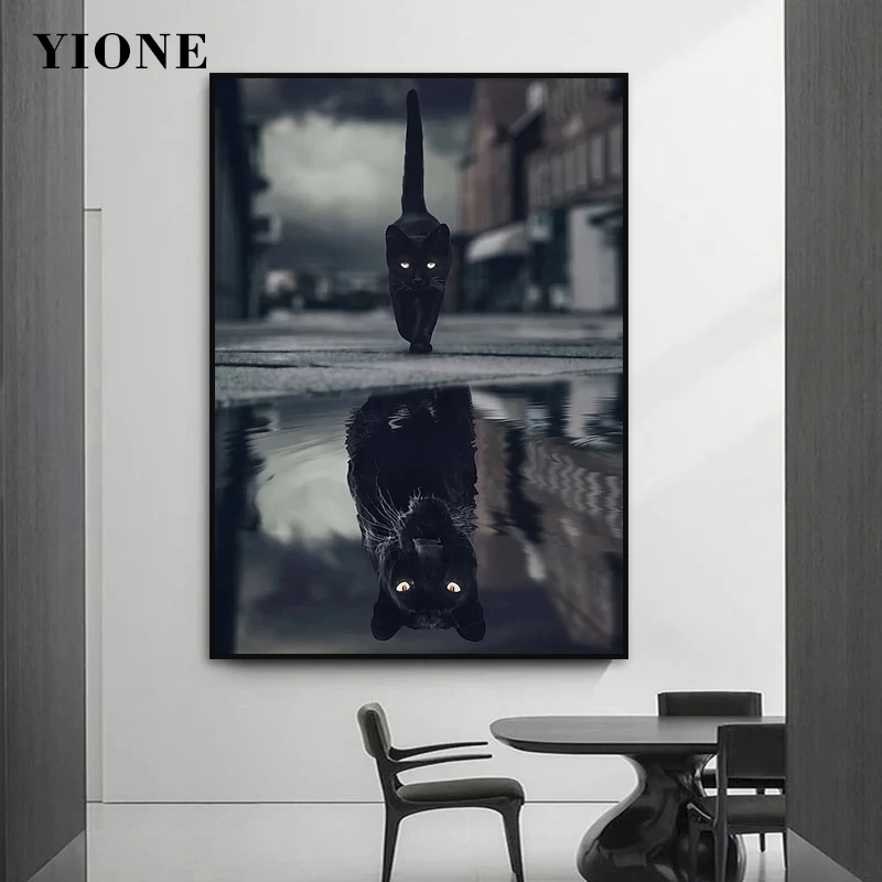 Funny Animal Cat Mindset Canvas Picture Prints Modern Black Leopard Tiger Reflection Paintings for Living Room Wall Art Posters
Funny Animal Cat Mindset Canvas Picture Prints Modern Black Leopard Tiger Reflection Paintings for Living Room Wall Art Posters