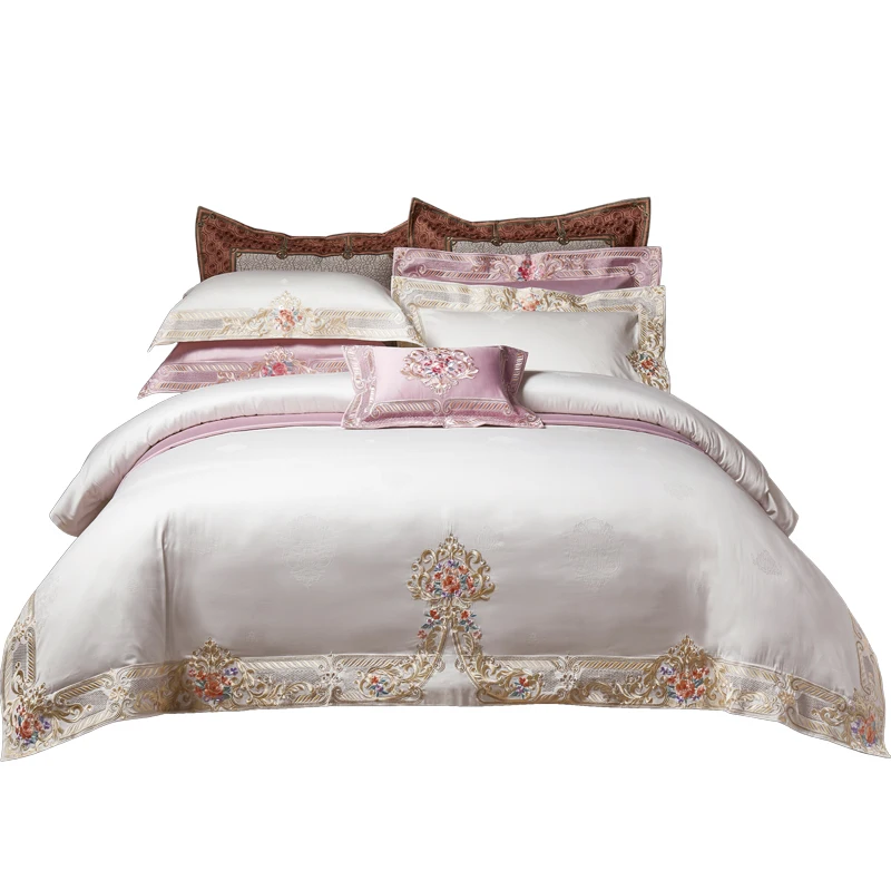 Комплект постельного белья из чистого хлопка с шелковой вышивкой, 4 шт.
Комплект постельного белья из чистого хлопка с шелковой вышивкой, 4 шт.