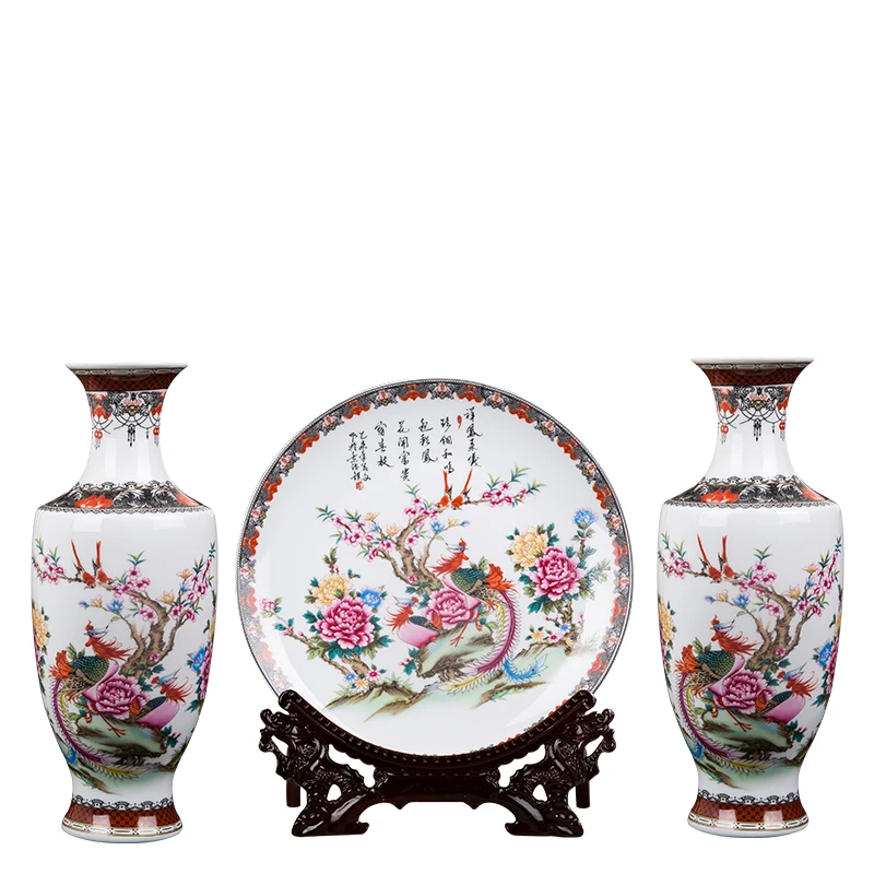 Auspicious Phoenix Vase Jingdezhen Ceramic Three Piece Vase Home Decoration TV Cabinet Chinese Porcelain Vase Living Room
Auspicious Phoenix Vase Jingdezhen Ceramic Three Piece Vase Home Decoration TV Cabinet Chinese Porcelain Vase Living Room