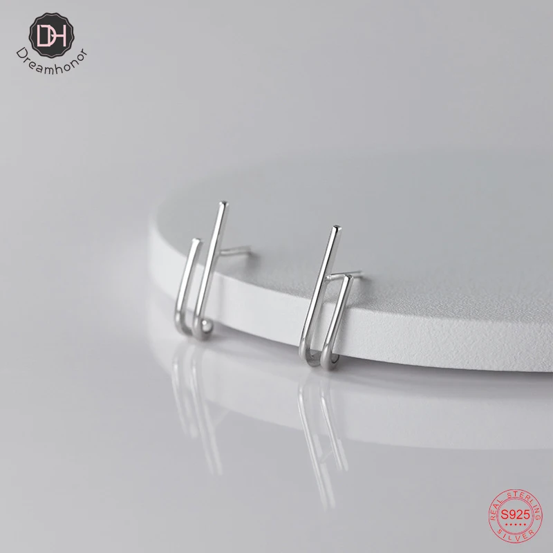 Dreamhonor Fashion Real 925 Sterling Silver Double Layer Line Letter J Stud Earrings Women Wedding Birthday Fine Jewelry SMT032
Dreamhonor Fashion Real 925 Sterling Silver Double Layer Line Letter J Stud Earrings Women Wedding Birthday Fine Jewelry SMT032