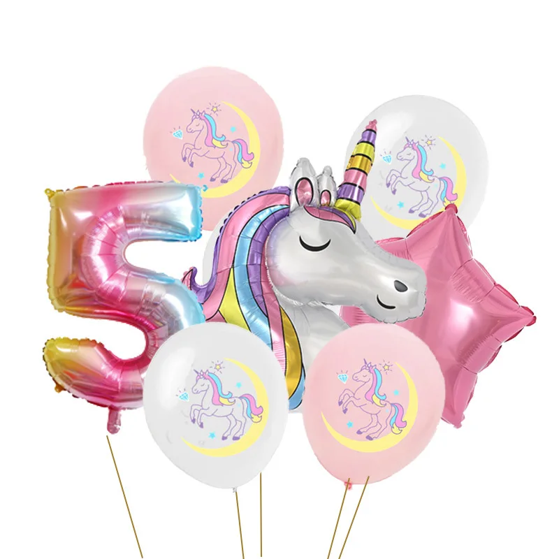 7pcs Unicorn Balloon Set Rainbow Foil Number Balloon Baby Shower Decor Globos Kid Favors Unicorn Theme Birthday Party Decoration
7pcs Unicorn Balloon Set Rainbow Foil Number Balloon Baby Shower Decor Globos Kid Favors Unicorn Theme Birthday Party Decoration