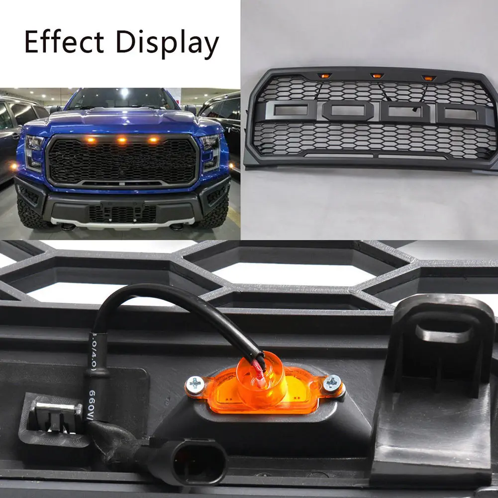 Дропшиппинг 3 шт. бампер светодиоды на решетку свет гриль для Ford F-150 F150 2015 2016 2017 Raptor