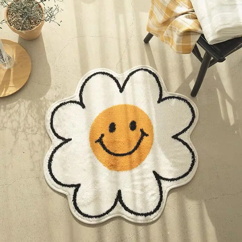 New Nordic Door Mat Bathroom Anti-slip Floor Mats Smiley Carpet Flower Shape Living Room Soft Decorative Machine Washable Rugs
New Nordic Door Mat Bathroom Anti-slip Floor Mats Smiley Carpet Flower Shape Living Room Soft Decorative Machine Washable Rugs