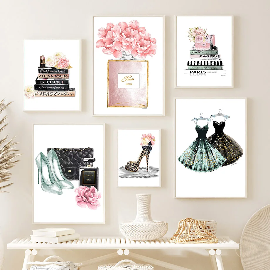 Perfume Lipstick Skirt High Heels Fashion Wall Art Canvas Painting Nordic Posters And Prints Wall Pictures For Living Room Decor
Perfume Lipstick Skirt High Heels Fashion Wall Art Canvas Painting Nordic Posters And Prints Wall Pictures For Living Room Decor