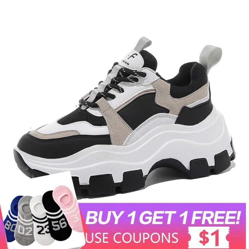 Women Chunky Sneakers Vulcanize Shoes Korean Fashion New Female Black White Platform Thick Sole Running Casual Shoe Woman 7cm
Women Chunky Sneakers Vulcanize Shoes Korean Fashion New Female Black White Platform Thick Sole Running Casual Shoe Woman 7cm