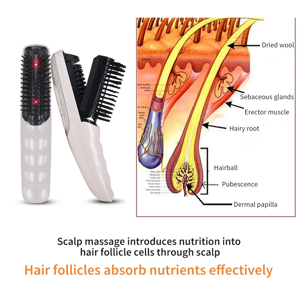 Electric Laser Hair Growth Comb Anti hair Loss Massage Therapy Infrared RF Red LightVibration Massager Hair Brush Head Massager
Electric Laser Hair Growth Comb Anti hair Loss Massage Therapy Infrared RF Red LightVibration Massager Hair Brush Head Massager