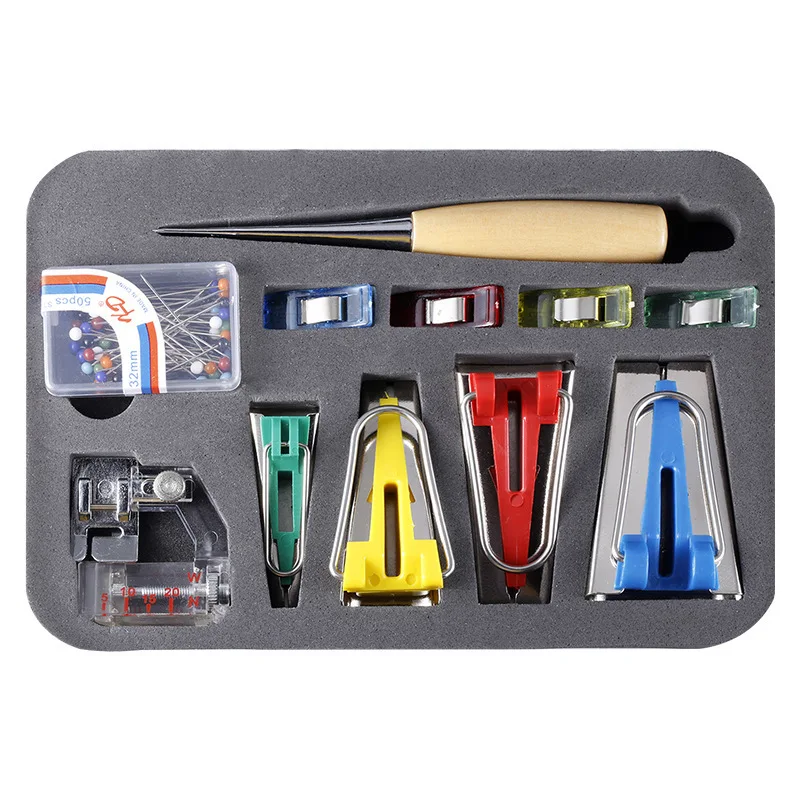 Qsezeny Machine Tools Binding Sew Multifunction Sewing Bias Tape Maker Set DIY Sewing Patchwork Quilting Tool
Qsezeny Machine Tools Binding Sew Multifunction Sewing Bias Tape Maker Set DIY Sewing Patchwork Quilting Tool