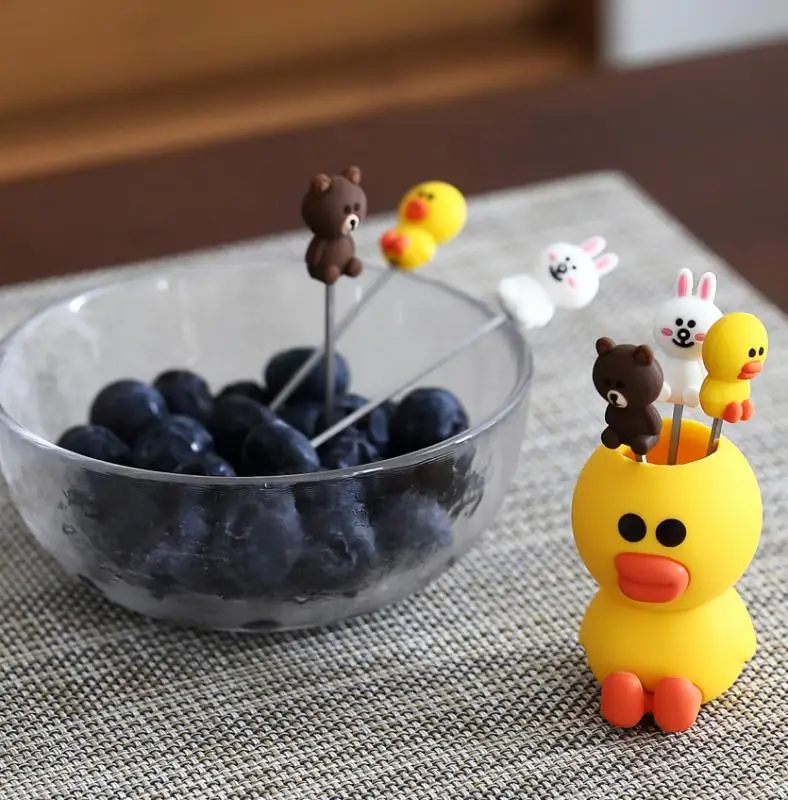 Net Red Silicone Small Yellow Duck Stainless Steel Fruit Fork Set Creative Cute Duck Cake Fork Mini Bento Sign
Net Red Silicone Small Yellow Duck Stainless Steel Fruit Fork Set Creative Cute Duck Cake Fork Mini Bento Sign