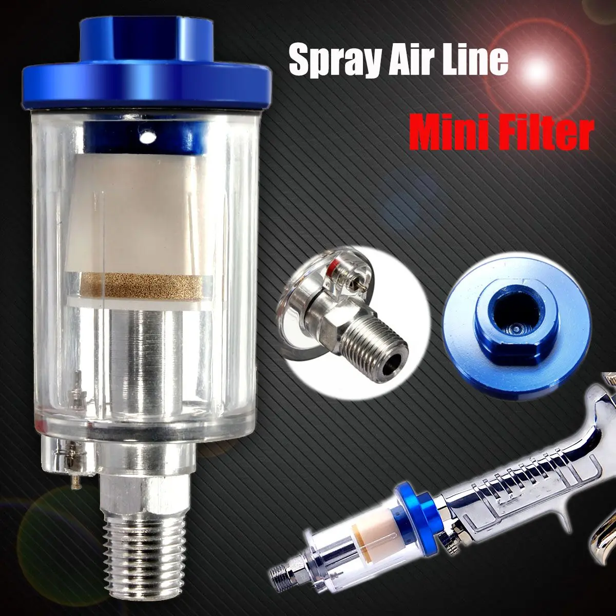 1/4'' Water Oil Separator Inline Filter For Compressor Spray Paint Gun Air Hose Filter Moisture Trap
1/4'' Water Oil Separator Inline Filter For Compressor Spray Paint Gun Air Hose Filter Moisture Trap