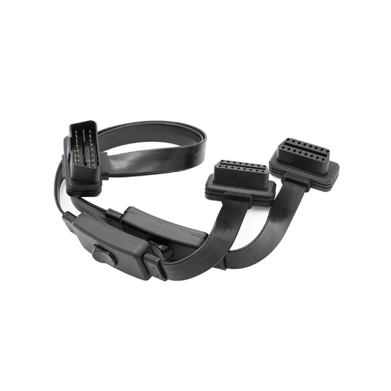 50CM OBDII 1 IN 2 Converted connected Cable OBD2 16PIN Male to Dual Female Cable Elbow Flat Extension Cable With Switch
50CM OBDII 1 IN 2 Converted connected Cable OBD2 16PIN Male to Dual Female Cable Elbow Flat Extension Cable With Switch