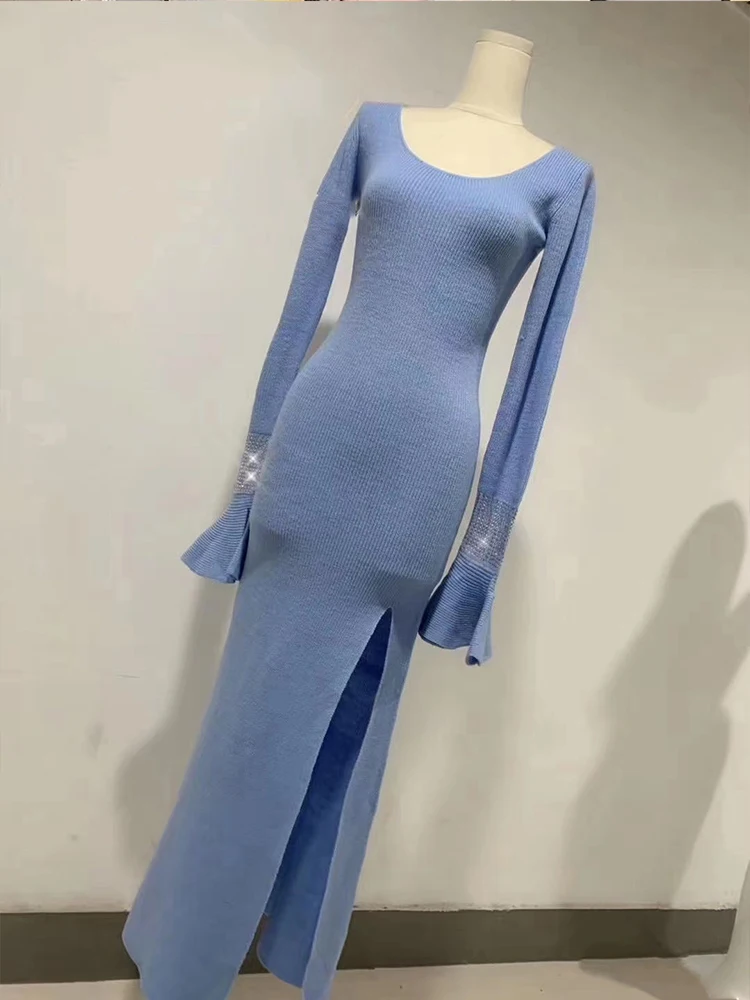 Free shipping diamond-studded flared sleeves knitted elastic tight-fitting hip-fitting dress ladies autumn new irregular
Free shipping diamond-studded flared sleeves knitted elastic tight-fitting hip-fitting dress ladies autumn new irregular