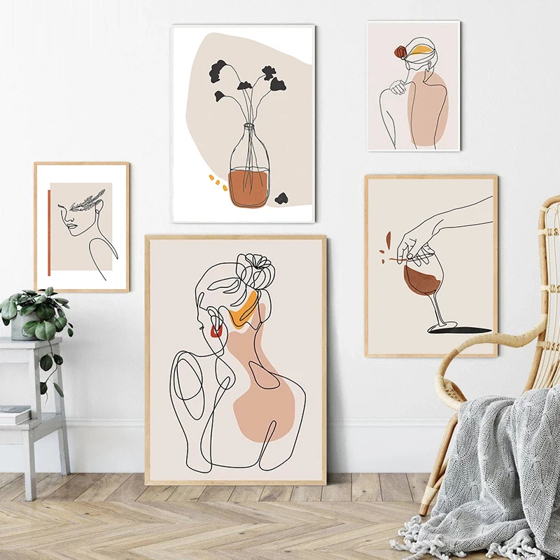Nordic Modern Abstract Single Line Face Leaves Canvas Painting Girl Body Back Minimalist Wall Art Canvas Poster Print Pictures
Nordic Modern Abstract Single Line Face Leaves Canvas Painting Girl Body Back Minimalist Wall Art Canvas Poster Print Pictures