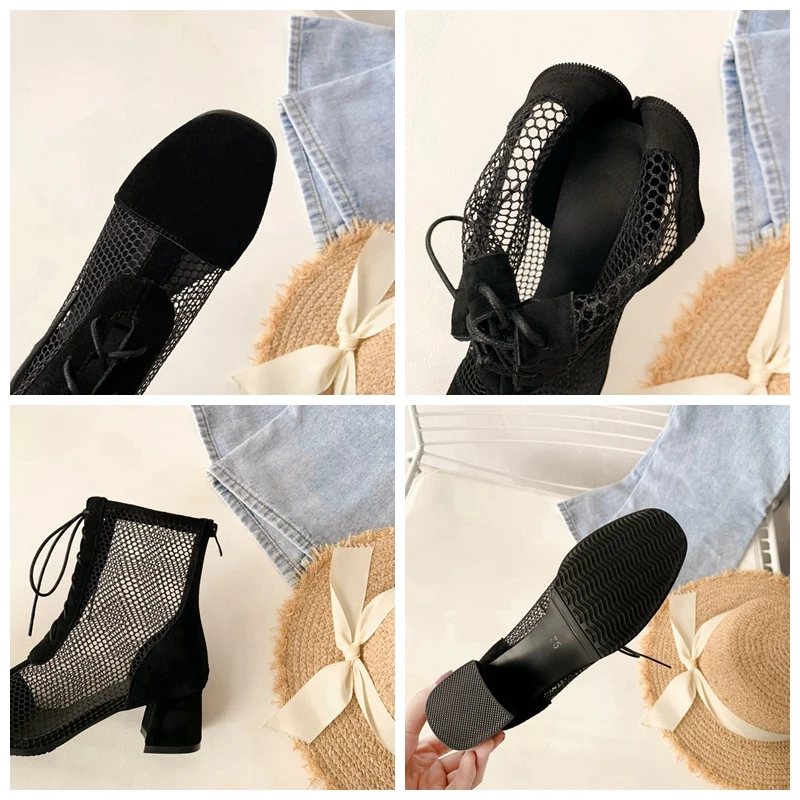 SIMLOVEYO 2020 Women Ankle Boots Round Toe Square Heels 5.5cm Genuine Leather Mesh Lace-Up Sexy Big Size 33-43 Summer A3355
SIMLOVEYO 2020 Women Ankle Boots Round Toe Square Heels 5.5cm Genuine Leather Mesh Lace-Up Sexy Big Size 33-43 Summer A3355