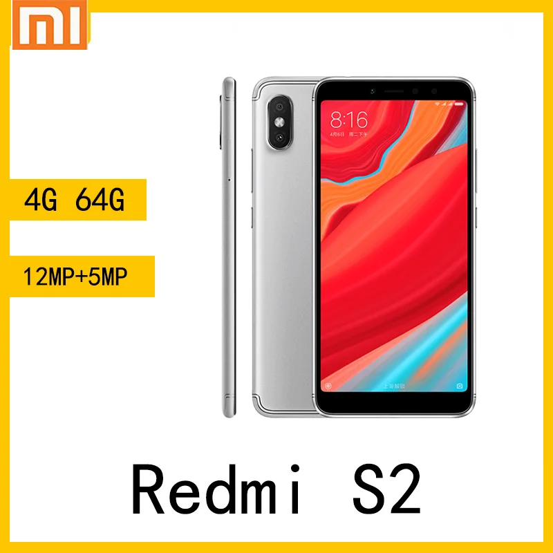 

Xiaomi Redmi S2 smartphone / Redmi Y2 4GB+64GB 16MP 5.99" 3080mAh Snapdragon 625 Android Cellphone 4G LTE Mobile phone