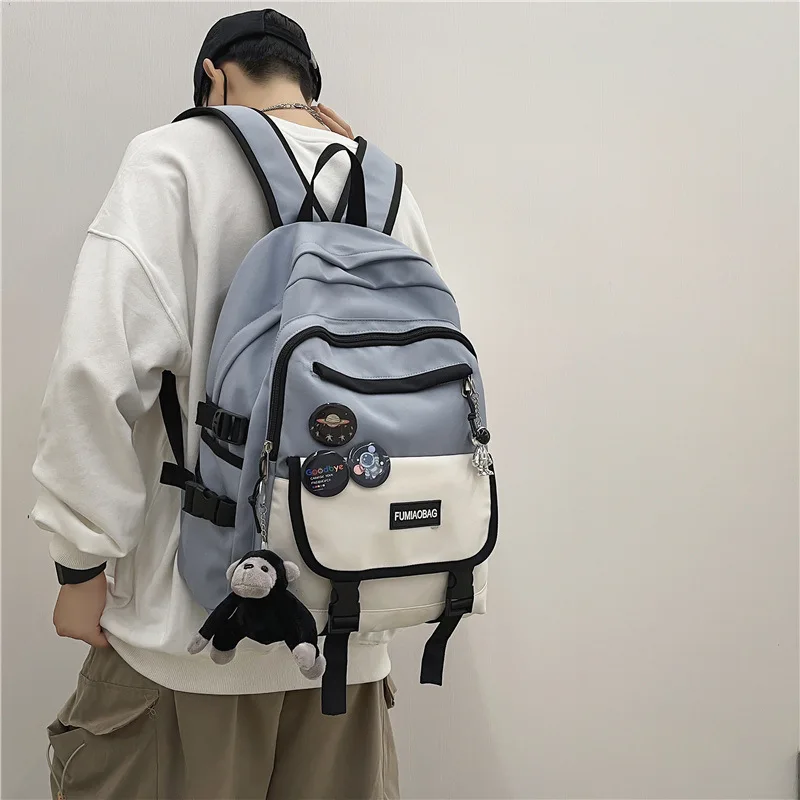 Fashion Men Backpack Trendy Pendant Solid Color School Bag For Teenage Boys Large Capacity Travel Backbags Scoolbags
Fashion Men Backpack Trendy Pendant Solid Color School Bag For Teenage Boys Large Capacity Travel Backbags Scoolbags