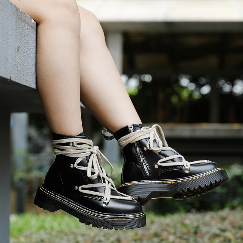 Women Boots Platform Winter Shoes 2021 New Genuine Leather Womens Snow Boots Cross-tied Martin Booties Woman Punk Shoes Cowboy
Women Boots Platform Winter Shoes 2021 New Genuine Leather Womens Snow Boots Cross-tied Martin Booties Woman Punk Shoes Cowboy