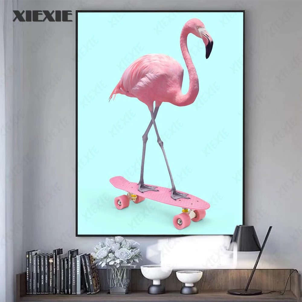Canvas Pink Flamingo Painting Print Skateboard Wall Art Pictures Animal Girl Couples Bedroom Room Decor Posters and Prints
Canvas Pink Flamingo Painting Print Skateboard Wall Art Pictures Animal Girl Couples Bedroom Room Decor Posters and Prints