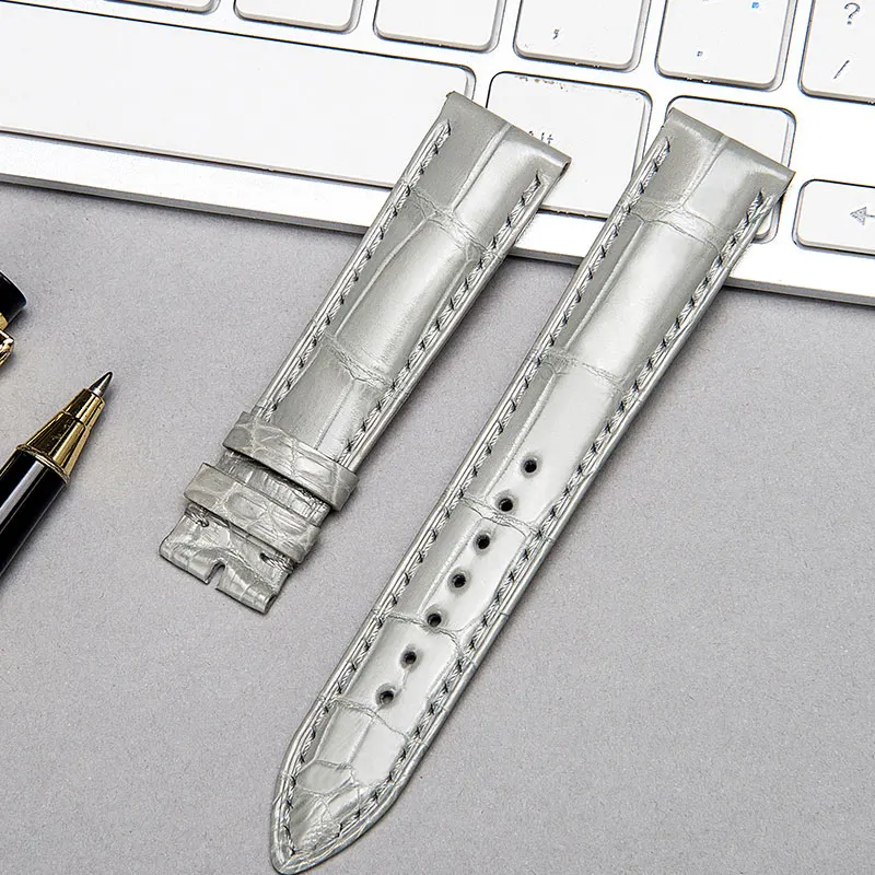 2021 New Grey Crocodile Skin Watch Band Women Genuine Leather Belt 14MM 16MM 18MM 20MM 22MM Watchbands Handmade Alligator Strap
2021 New Grey Crocodile Skin Watch Band Women Genuine Leather Belt 14MM 16MM 18MM 20MM 22MM Watchbands Handmade Alligator Strap