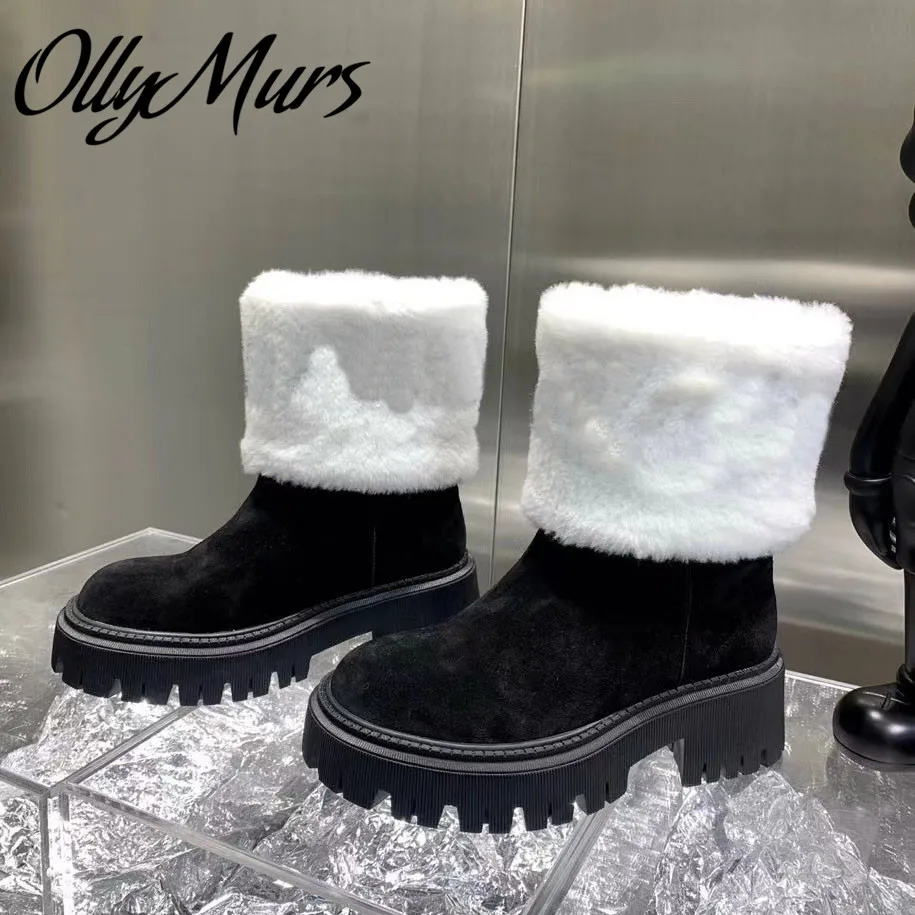 Prowow New Genuine Leather Sheep Wool Cozy Warm Winter Boots Platform Ankle Boots Shoes Women Zapatos Mujer
Prowow New Genuine Leather Sheep Wool Cozy Warm Winter Boots Platform Ankle Boots Shoes Women Zapatos Mujer