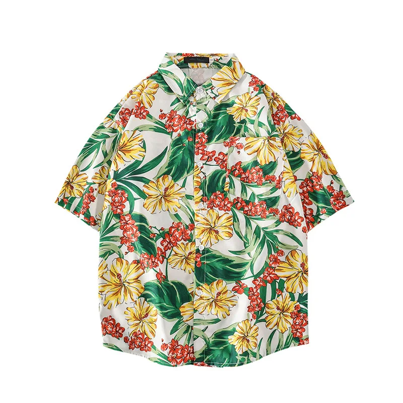 2021 Summer Retro Floral Shirt Men's Short Sleeve Personality Handsome Five-quarter Sleeve Student Flower Shirt Trend
2021 Summer Retro Floral Shirt Men's Short Sleeve Personality Handsome Five-quarter Sleeve Student Flower Shirt Trend
