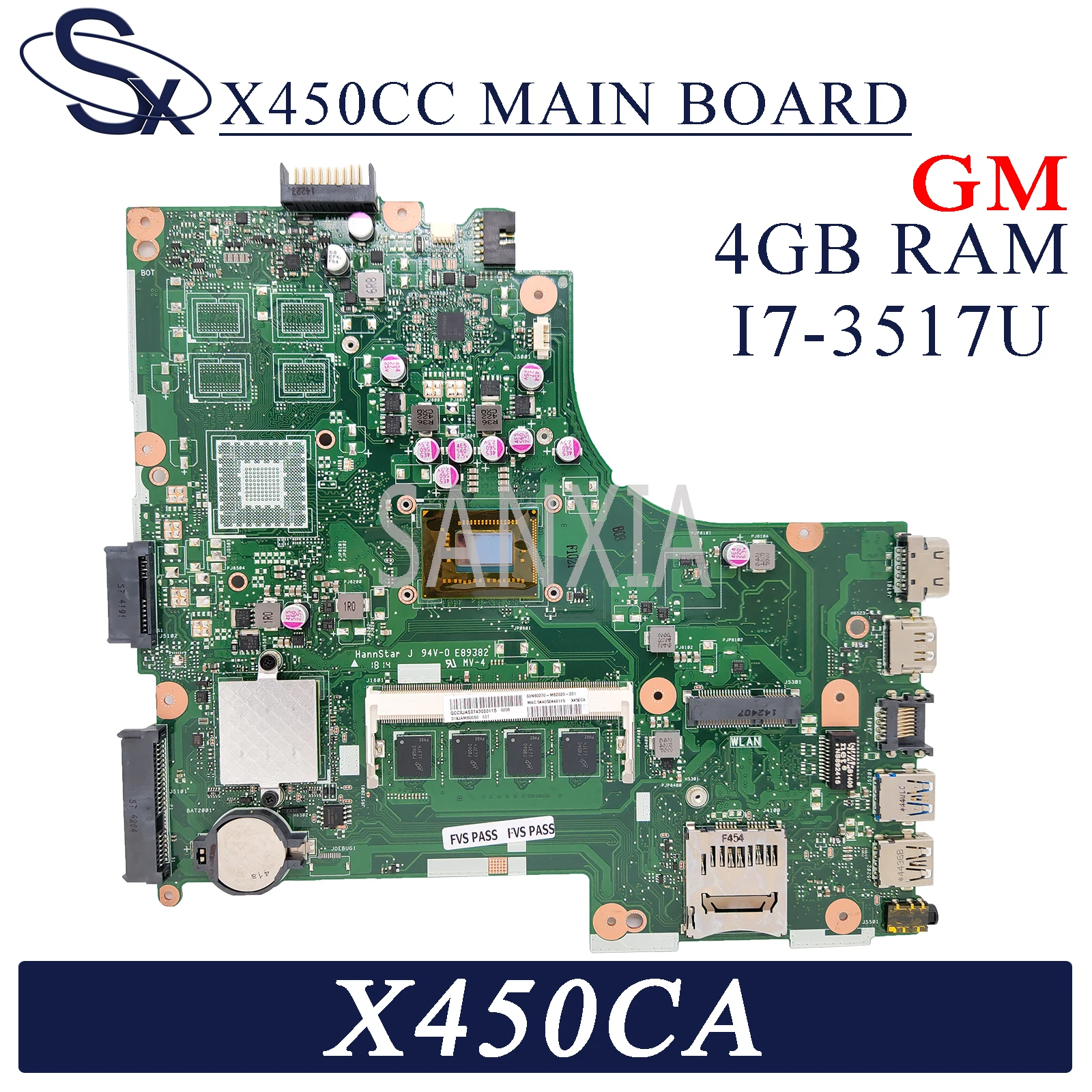 Материнская плата KEFU X450CC для ноутбука ASUS X450CA X450C оригинальная материнская плата 4GB-RAM I7-3517U GM
Материнская плата KEFU X450CC для ноутбука ASUS X450CA X450C оригинальная материнская плата 4GB-RAM I7-3517U GM