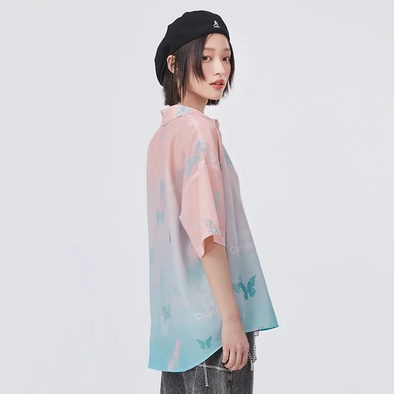 SEMIR Short Sleeve Blouse Women Gradient Design Sense Niche Tops New Style 2021 Loose Cool Trendy Ladies Shirts Summer
SEMIR Short Sleeve Blouse Women Gradient Design Sense Niche Tops New Style 2021 Loose Cool Trendy Ladies Shirts Summer