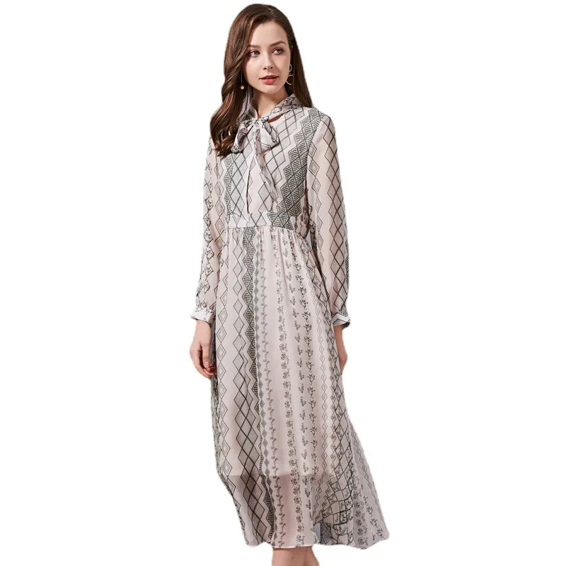 Women Silk Dress 23mm 100% Real Silk Crepe Bow Collar Long Dresses For Women Heavy Silk 2021 Spring New Office Lady Dress
Women Silk Dress 23mm 100% Real Silk Crepe Bow Collar Long Dresses For Women Heavy Silk 2021 Spring New Office Lady Dress