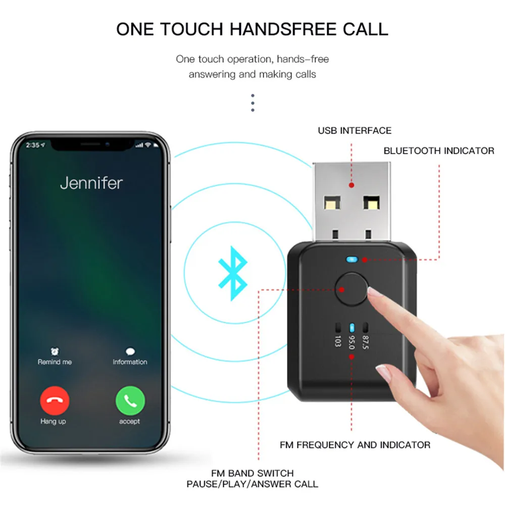 KEBIDU USB Car Bluetooth 5.1 FM Transmitter Receiver Handsfree Call Mini USB Power Car Kit Auto Wireless Audio For Car FM Radio
KEBIDU USB Car Bluetooth 5.1 FM Transmitter Receiver Handsfree Call Mini USB Power Car Kit Auto Wireless Audio For Car FM Radio