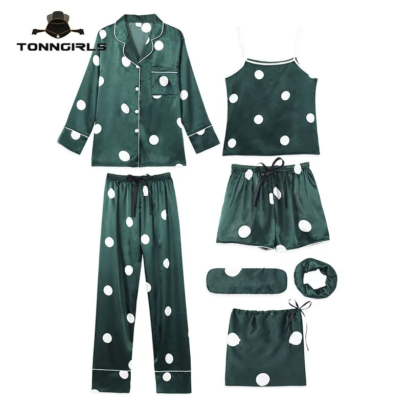 Tonngirls Women's 7 Pieces Pajamas Sets Soft Silk Nightwear Striped Pyjama Women Sleepwear Sets Spring Summer Autumn Homewear
Tonngirls Women's 7 Pieces Pajamas Sets Soft Silk Nightwear Striped Pyjama Women Sleepwear Sets Spring Summer Autumn Homewear