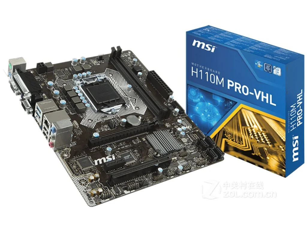 Фото Для настольных материнских плат MSI H110M VHL LGA 1151/DDR4 для Intel H110 поддерживает 6/7 SATA III