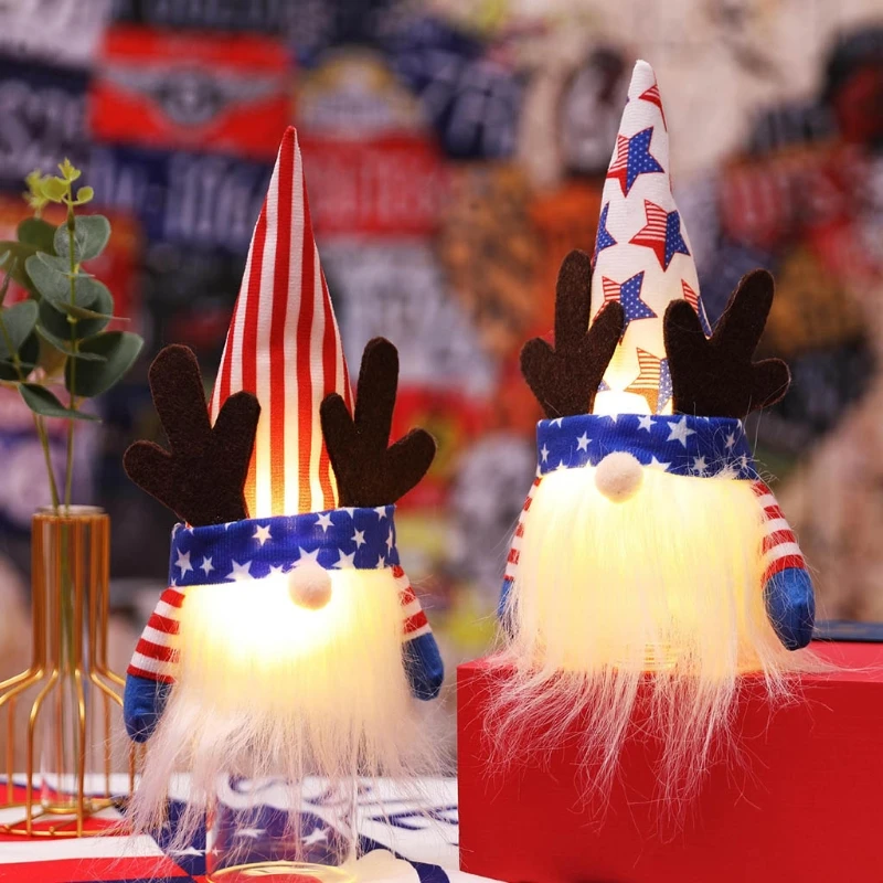 2 Pcs Patriotic Gnome Decor with Lights Memorial Day Dwarf Doll Cute Elf Veteran Day Home Farmhouse Decor Independence Day Party
2 Pcs Patriotic Gnome Decor with Lights Memorial Day Dwarf Doll Cute Elf Veteran Day Home Farmhouse Decor Independence Day Party