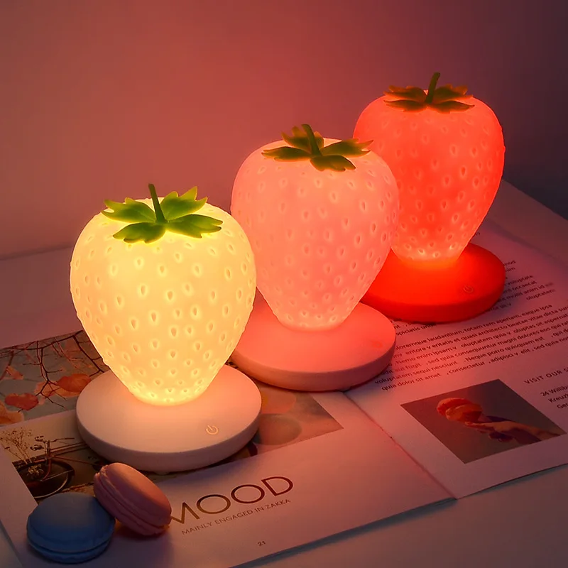 LED Night Light Strawberry Silicone Lamp USB Charging Table Lamp Portable LED Bedside Lamp Home Creative Atmosphere Lamp
LED Night Light Strawberry Silicone Lamp USB Charging Table Lamp Portable LED Bedside Lamp Home Creative Atmosphere Lamp