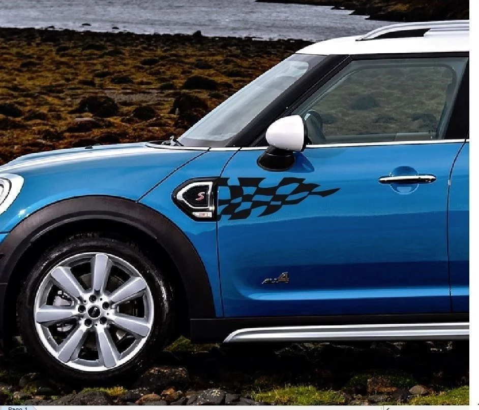 For 1Set/2Pcs 1Pair MINI Countryman Checkered Side Graphic Decal Stripes Kit 3M Vinyl Car Styling
For 1Set/2Pcs 1Pair MINI Countryman Checkered Side Graphic Decal Stripes Kit 3M Vinyl Car Styling
