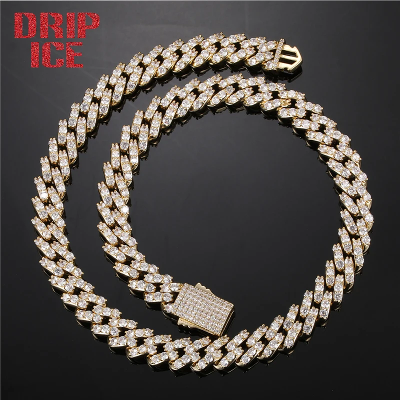 DRIP ICE Cuban Chain 12MM Iced Out Cubic Zirconia Brass Spring Clasp Buckle Hip Hop Necklace Men White Gold Plated Jewelry
DRIP ICE Cuban Chain 12MM Iced Out Cubic Zirconia Brass Spring Clasp Buckle Hip Hop Necklace Men White Gold Plated Jewelry